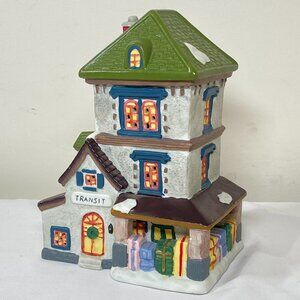 Ceramic Christmas Village Transit Station - No Light